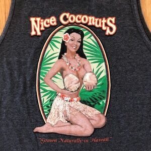 Nice Coconuts Maui Hawaii Kauai Tank Top Muscle Shirt Men's XL* (READ) Gray EUC